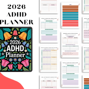 2026 adhd planner, focus and productivity planner, instant download